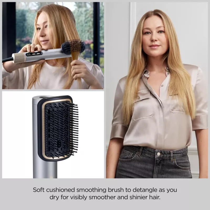 Conjunto de styling de cabelo BABYLISS AS6555E — tecnologia Airflow, 4 níveis de calor, cabo de 2,5 m, prateado/dourado