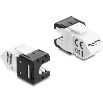 Módulo Keystone DELOCK conector fêmea RJ45 para LSA Cat.6A angular 45° não blindado 180°