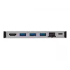 Dock USB-C - 4K HDMI, USB 3.2 Gen 1, hub USB-A, GbE, cartão de memória, carregamento PD 100W, cabo removível U442-DOCK5D-GY