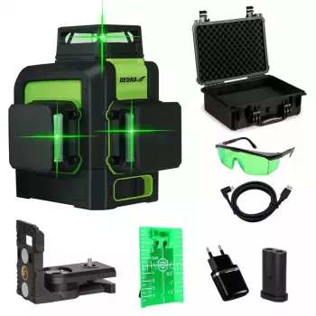 Nivel a laser Dedra MC0904 verde — alcance de 30 m, feixe verde, formato compacto