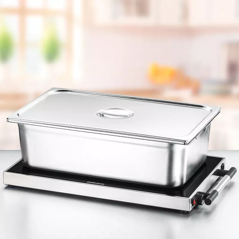 Placa de aquecimento Rommelsbacher WPR 307/E 300 W – placa de aquecimento de buffet para manter os alimentos quentes