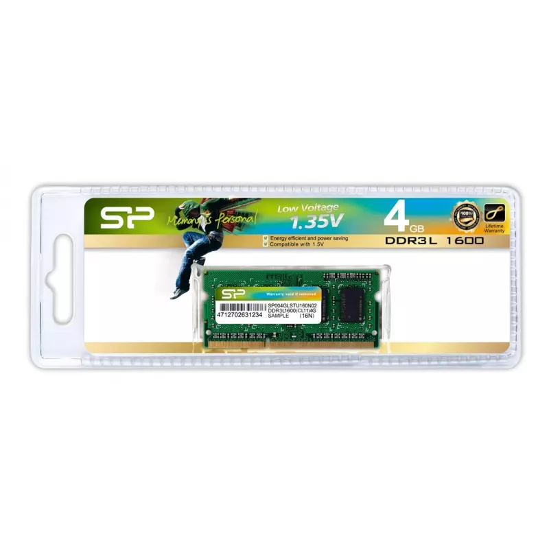 Memória RAM Silicon Power SODIMM DDR3 4GB (1x4GB) 1600MHz CL11 1.35V Low Voltage