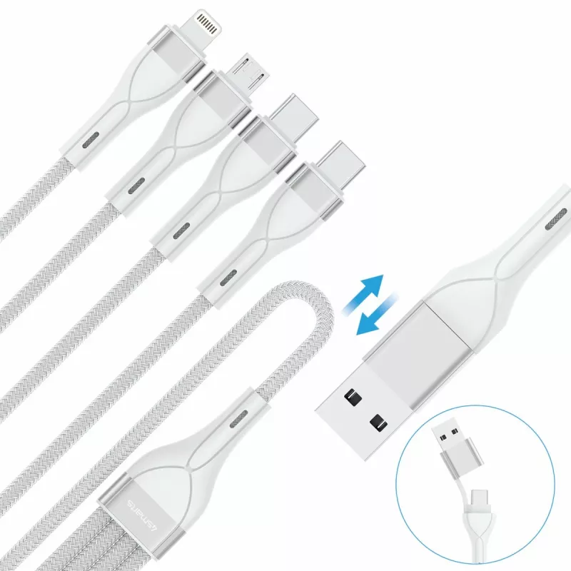 4smarts 541024 Cabo USB 1,2 m USB A/USB C USB C/Micro USB-A/Lightning branco (541024)