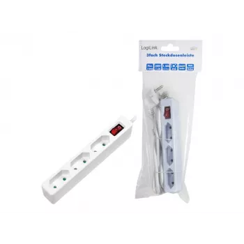 Extensão de energia LogiLink LPS230 1,5 m 3 tomadas AC interior branco