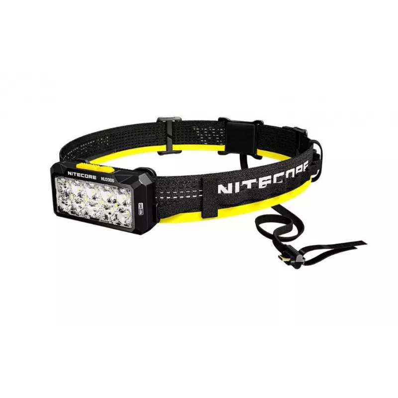 Lanterna frontal Nitecore HU2000, 10 LEDs, bateria de iões de lítio recarregável por USB, alumínio+policarbonato, IP68 à prova de água