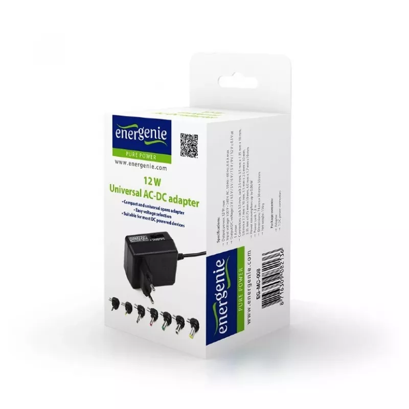 EnerGenie EG-MC-008 adaptador/fonte de alimentação para interior 12 W preto