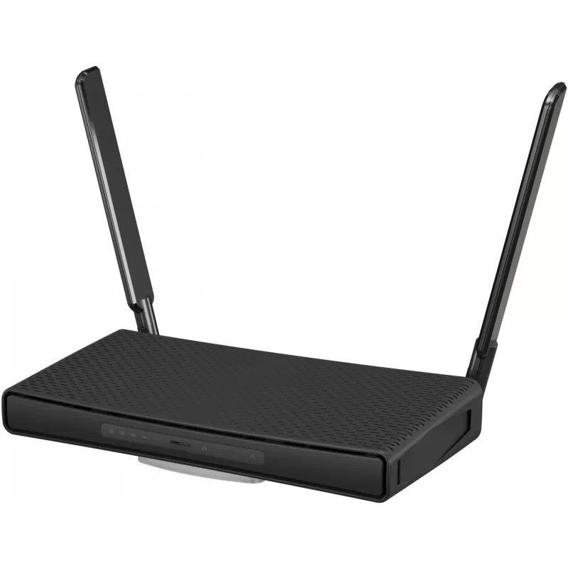 Router de secretária MikroTik hAP ac³ Dualband Wi‑Fi 5, Qualcomm IPQ4019 719 MHz, 5x Gigabit RJ‑45, 1x USB, PoE, 2 antenas externas, preto