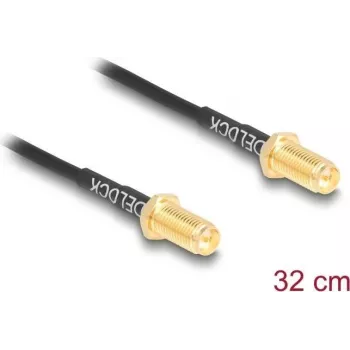 Cabo coaxial DELOCK 90893 RG-174 0,32 m RP-SMA para RP-SMA preto
