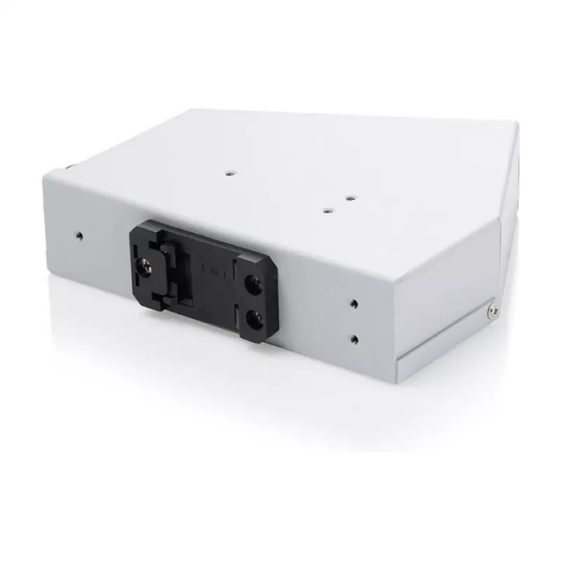 Distribuidor de fibra ótica para calha DIN DIGITUS DN-96893 — angular, 6 SC DX / LC Quad, alumínio, cinzento