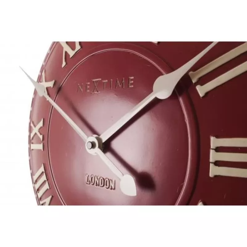 NeXtime Relógio 3083ro London Roman, Ø34.5 cm, relógio de parede, vermelho/branco