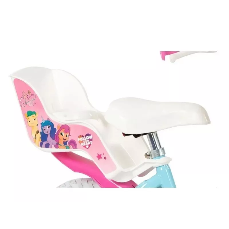 Bicicleta infantil Toimsa 1297 com rodas de espuma de 12 polegadas, 4 rodas, cesto, proteção de corrente, guarda-lamas — My Little Pony