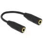 DeLOCK - Adaptador inversor de áudio - Ficha mini de 4 polos (M) para ficha mini de 4 polos (M) - 13cm - Preto (65896)