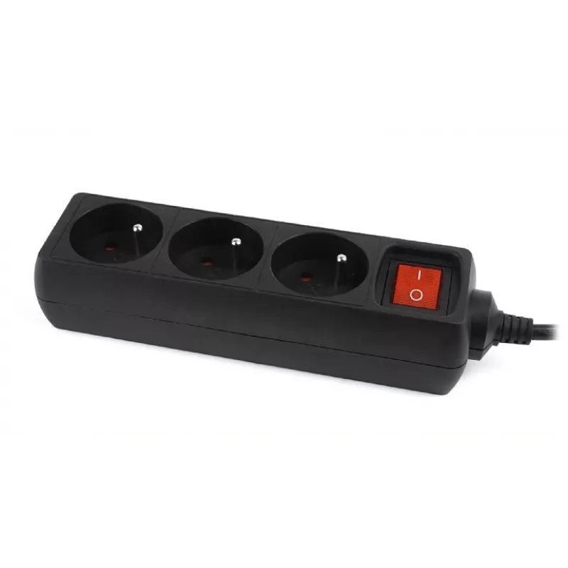 Proteção contra sobretensão Gembird EG-PSU3F-01 preto 3 tomadas AC 230 V 0,6 m