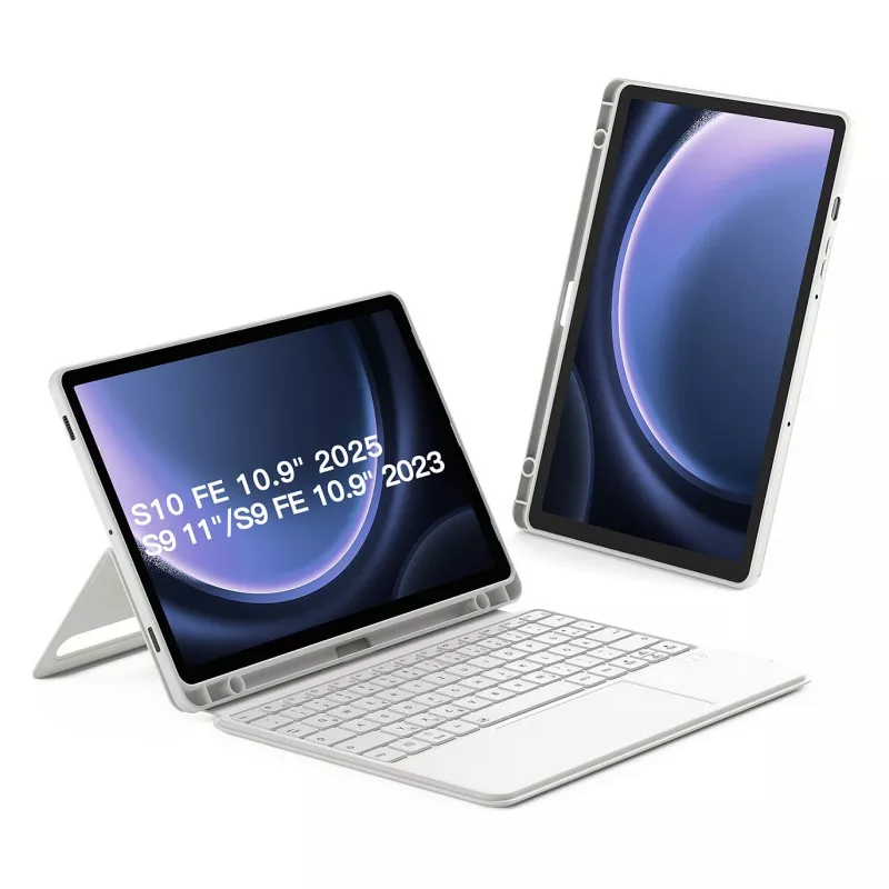 Capa folio com teclado Bluetooth Inateck N0064 para Samsung Galaxy Tab S10 FE/S9 FE/S9 27,9 cm (11 polegadas) QWERTZ, 2 modos de suporte, 500 mAh