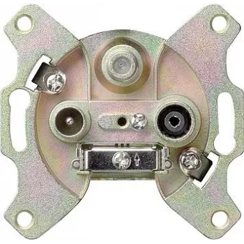 Tomada de antena Gira 093700 FS302F — tomada de ligação coaxial para ligações de TV/rádio
