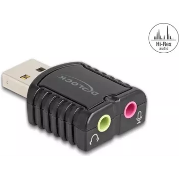Delock 65964 placa de som USB externa, 24 Bit / 96 kHz, USB Type-A