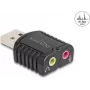 DeLOCK 65964 Adaptador de cabo USB Type-A 3,5 mm preto