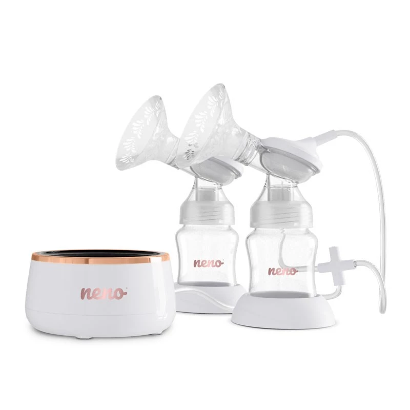 Bomba tira-leite elétrica dupla neno Bella Twin Moon – sem fios, bifásica, LCD, biberões de 150 ml, madrepérola