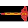 Chave de fendas Wera 410 i VDE A RA isolada VDE com punho em T 1/4 polegadas para bits de fenda e Phillips, segurança elétrica