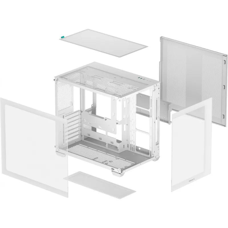 Caixa de PC DeepCool CG530 WH Midi Tower – ATX/Micro ATX/ITX, vidro temperado, 2×3,5 polegadas + 3×2,5 polegadas baías, suporta GPUs até 410 mm
