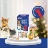 Caixa presente de snacks para gatos INABA Churu — snacks cremosos variados para gatos, embalagem múltipla