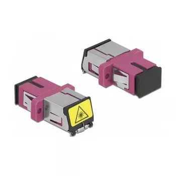 Acoplador de fibra ótica DeLOCK 86891 SC simplex fêmea para SC simplex fêmea multimodo violeta