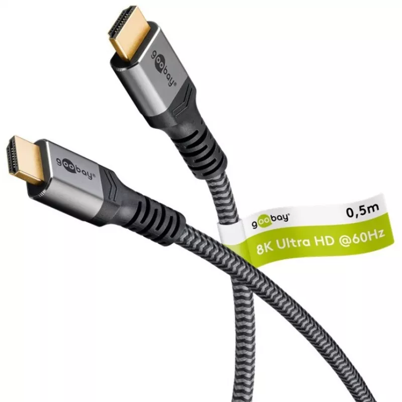 Goobay 64999 Cabo HDMI 0,5 m HDMI Tipo A (Standard) Cinzento (64999)