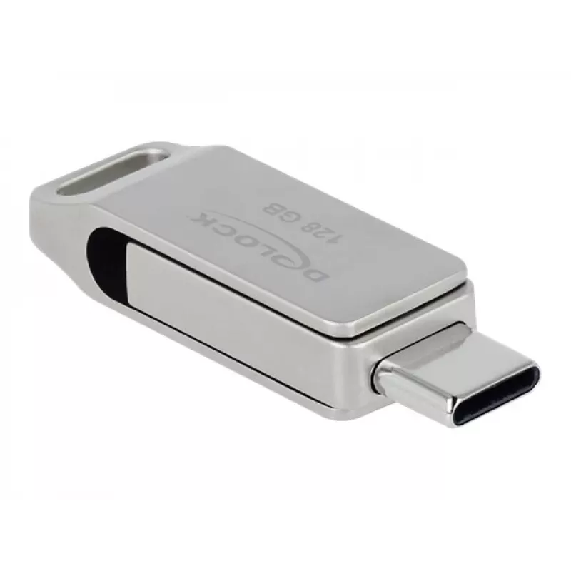 Pen drive DeLOCK 128 GB USB-C Type-A modelo rotativo