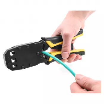 Alicate de crimpagem universal DeLOCK com descarnador para conectores modulares 10P 8P 6P 4P