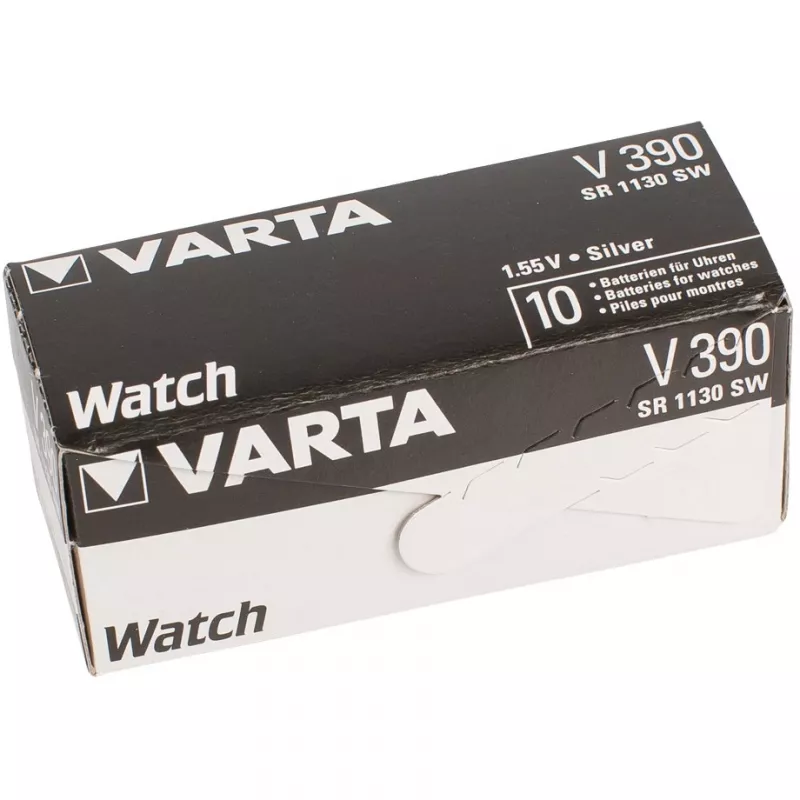 Pilha de relógio VARTA Silver-Oxid, V390 (SR54), 1,55 Volt, 80 mAh (00390 101 401)