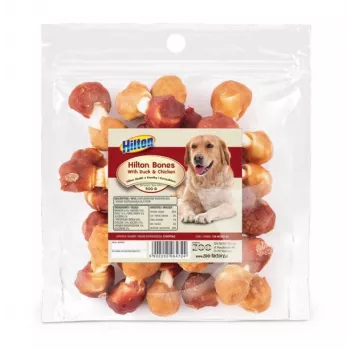 HILTON Bones com pato e frango - artigo de mastigar para cães - 500 g