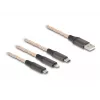 Cabo USB DeLOCK 1,2 m USB 2.0 USB A USB C/Micro-USB B/Lightning Transparente