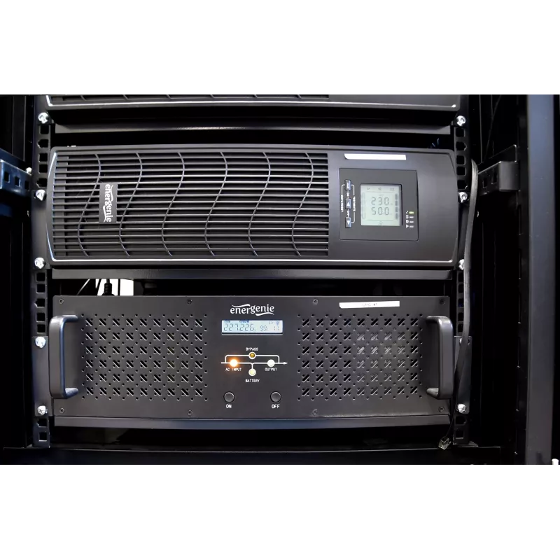 Gembird - UPS Rack 19'' 3,4U 1500VA, 4 saídas IEC 230V, entrada IEC14, RJ11, USB, LCD Line-Interactive 1,5 kVA 900 W 4 tomadas