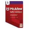 Chave McAfee Safe Connect VPN 5 dispositivos 1 ano, Global