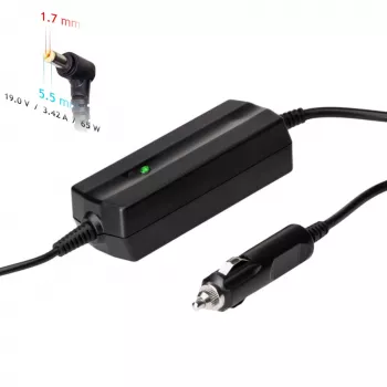 Akyga AK-ND-34 fonte de alimentação para portátil de automóvel Acer, 65 W, 19 V / 3,42 A, 5,5 x 1,7 mm, entrada 12 V