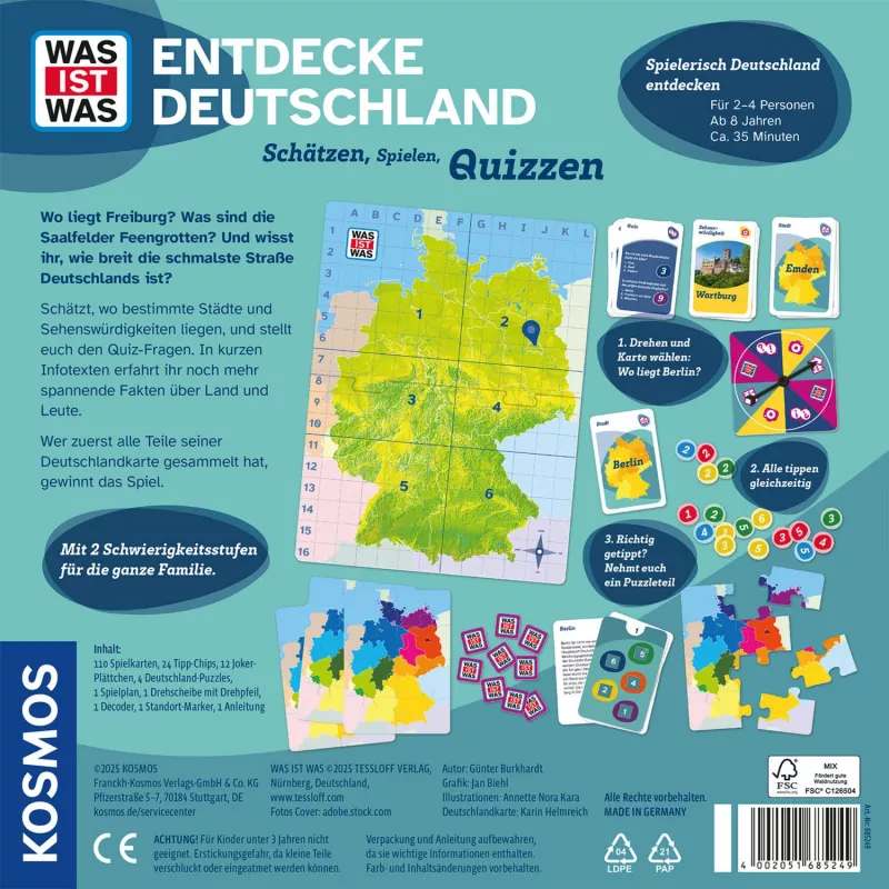 WAS IST WAS - Entdecke Germany, jogo de tabuleiro