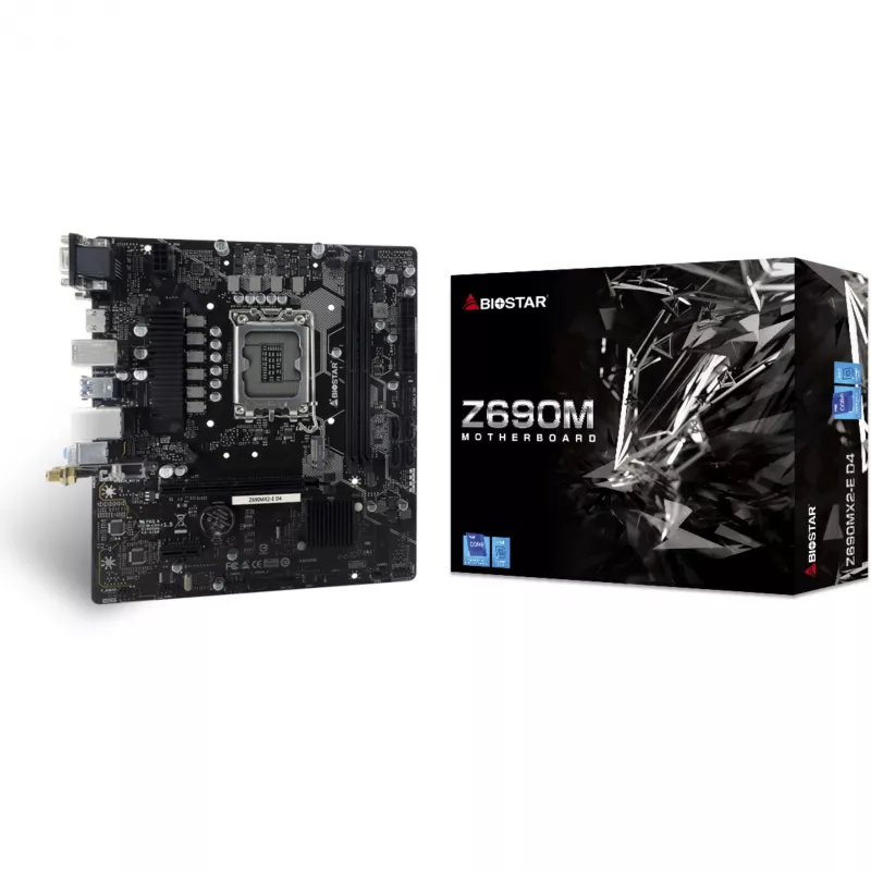 BIOSTAR Z690MX2-E D4 placa-mãe, Intel Z690, LGA 1700, micro ATX, DDR4