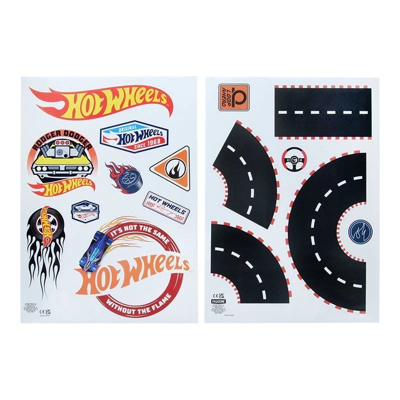 Autocolantes de parede Paladone Hot Wheels Personalisation PP13745HW — autocolantes decorativos autoadesivos para quartos de criança