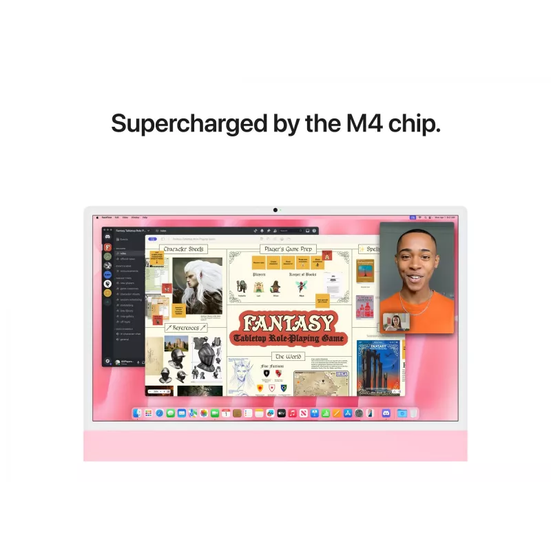iMac 24 ecrã Retina 4.5k M4, rosa, M4 (10-CPU/10-GPU), 24GB, 512GB, vidro padrão, Touch ID, alemão, Gigabit Ethernet, Magic Mouse, MD2U4D/A