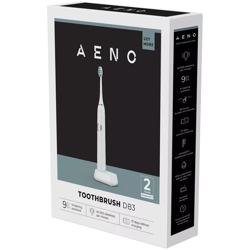 Escova de dentes sónica AENO DB3 para adultos branca