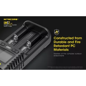 Carregador de baterias Nitecore UMS2 pilha doméstica DC iões de lítio níquel-cádmio