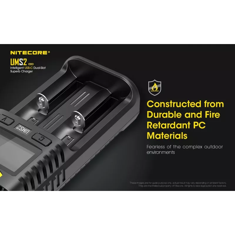 Carregador de baterias Nitecore UMS2 pilha doméstica DC iões de lítio níquel-cádmio