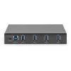 Hub USB DIGITUS 4 portas 3.0->4xA3.0 industrial line preto