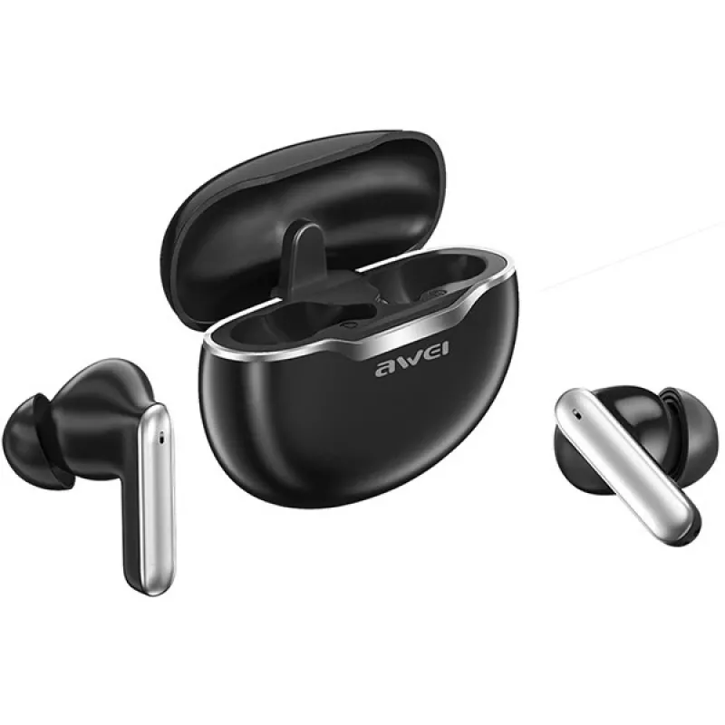 Auscultadores Awei Bluetooth 5.3 T50 TWS estojo de carregamento /preto