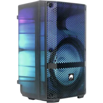 Altifalante de festa portátil Omnitronic MSE-8+ com funcionamento a bateria e efeitos LED