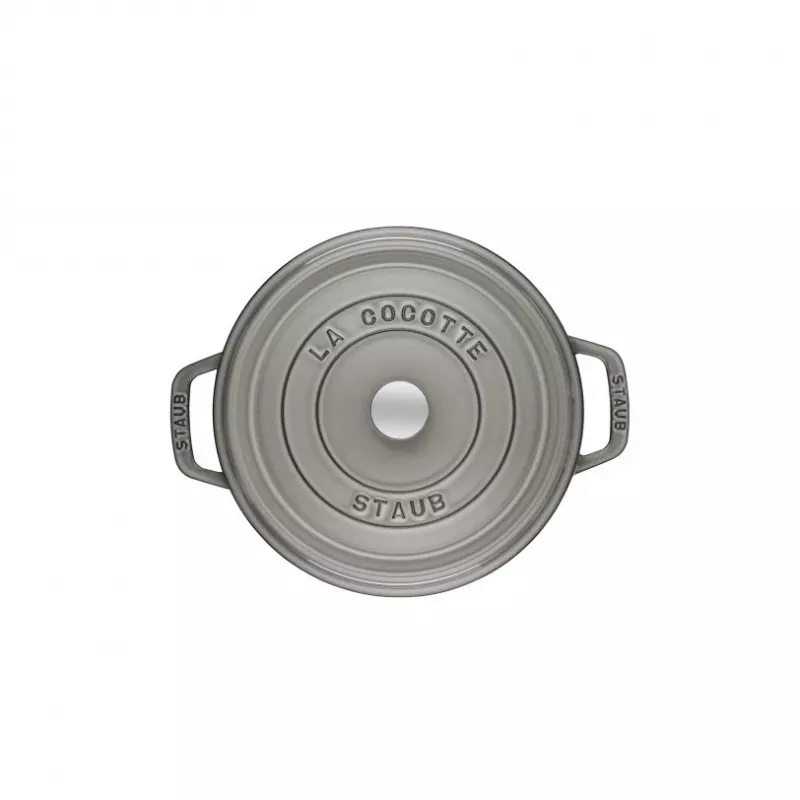 Cocotte Staub 20 cm cinzento ferro fundido
