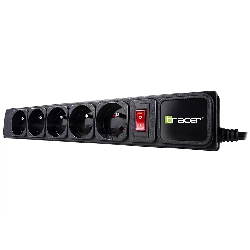 Proteção contra sobretensão TRACER PowerGear Tracer 47138 5 m preto régua de tomadas com cabo de 5 m