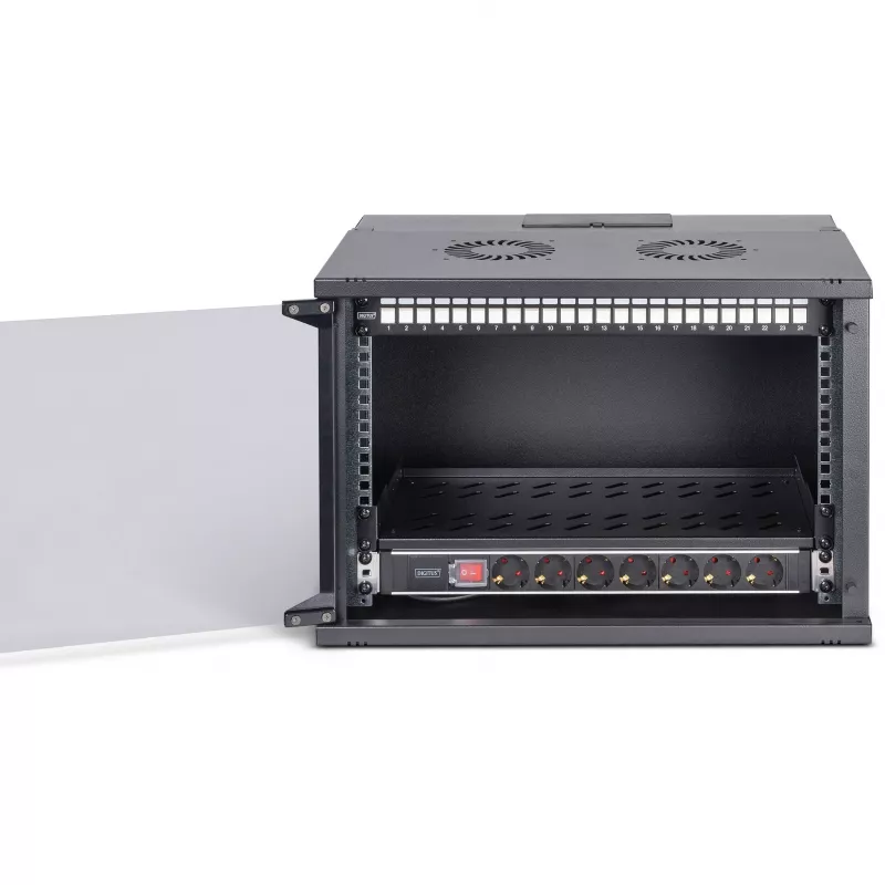 DIGITUS SOHO Pro DN-49203-SET 19" 7U conjunto de rede para montagem na parede com acessórios, 540 x 400 mm, preto