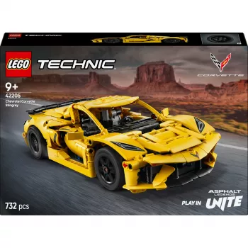 LEGO Technic Corvette Stingray 42205 modelo conversível e coupé 2-em-1, 732 peças, 80×270×140 mm