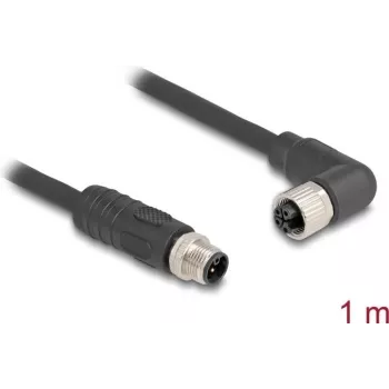 DeLOCK 80523 Cabo sensor/atuador 1 m RST M12 preto